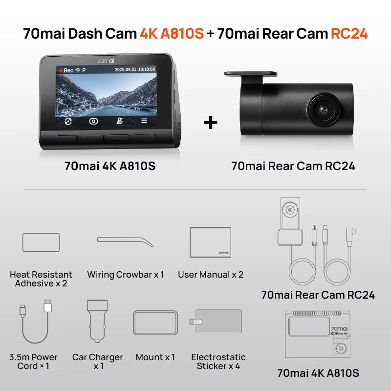 Caméra embarquée avec écran – 4K Ultra HD, GPS intégré et vision nocturne