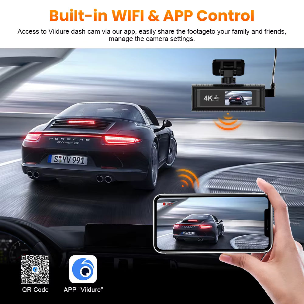 Caméra Embarqué Arrière et Avant pour Voiture 4k