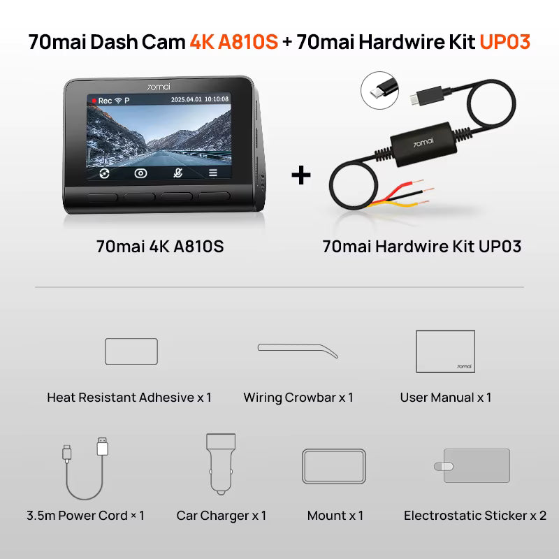 Caméra embarquée avec écran – 4K Ultra HD, GPS intégré et vision nocturne