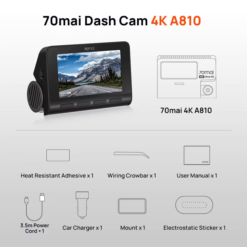 Caméra embarquée avec écran – 4K Ultra HD, GPS intégré et vision nocturne