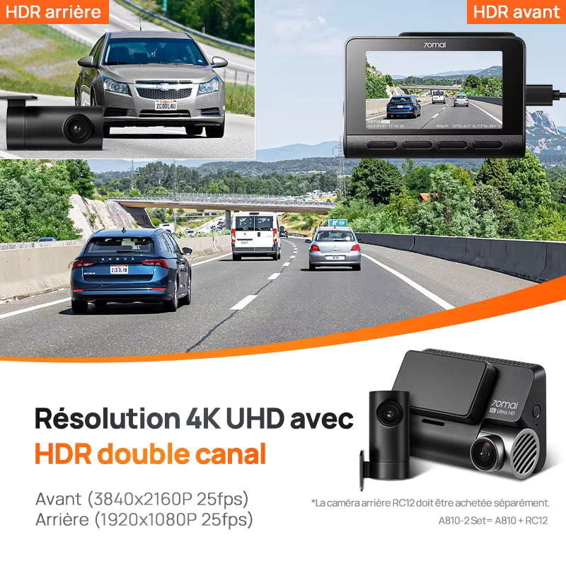 Caméra embarquée avec écran – 4K Ultra HD, GPS intégré et vision nocturne