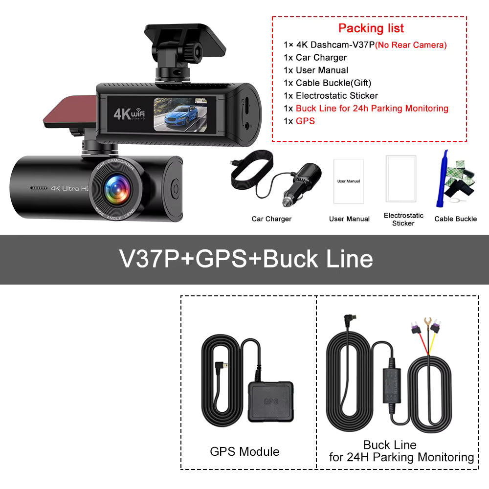 Caméra Embarqué Arrière et Avant pour Voiture 4k