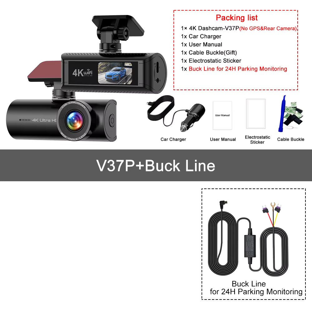 Caméra Embarqué Arrière et Avant pour Voiture 4k