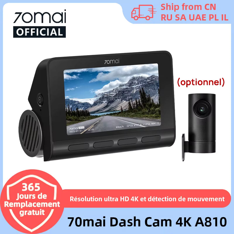 Caméra embarquée avec écran – 4K Ultra HD, GPS intégré et vision nocturne