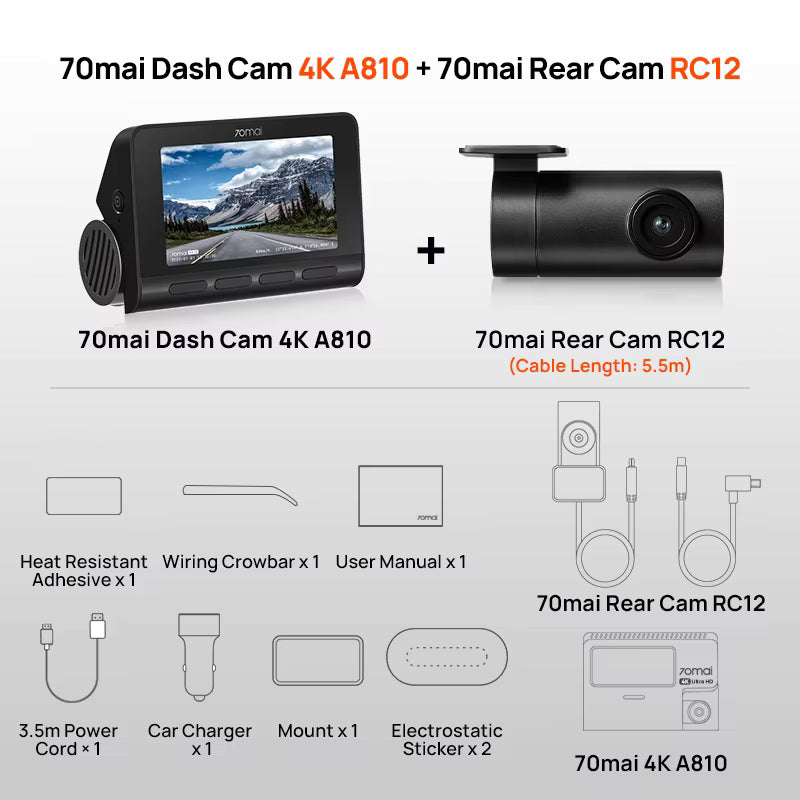 Caméra embarquée avec écran – 4K Ultra HD, GPS intégré et vision nocturne