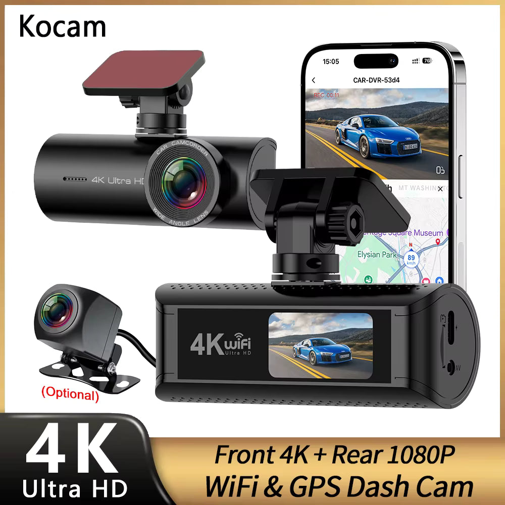 Caméra Embarqué Arrière et Avant pour Voiture 4k