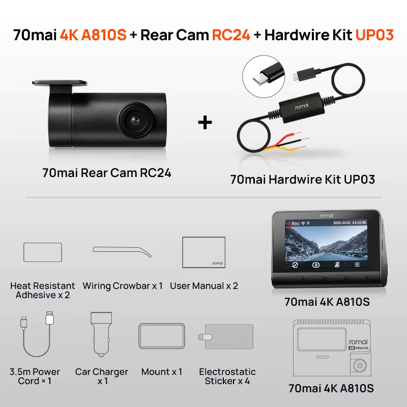 Caméra embarquée avec écran – 4K Ultra HD, GPS intégré et vision nocturne