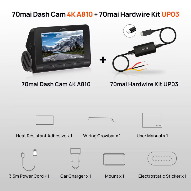 Caméra embarquée avec écran – 4K Ultra HD, GPS intégré et vision nocturne