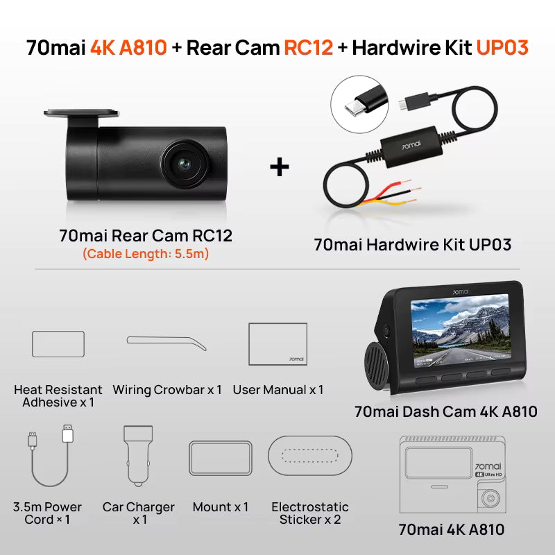 Caméra embarquée avec écran – 4K Ultra HD, GPS intégré et vision nocturne