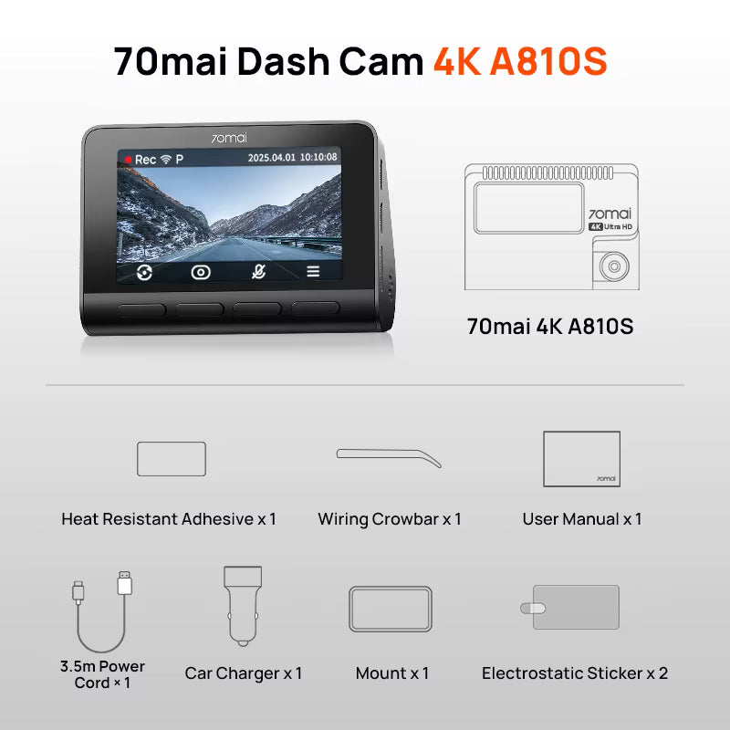 Caméra embarquée avec écran – 4K Ultra HD, GPS intégré et vision nocturne